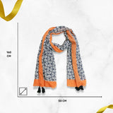 Women's Stylish Hand Knotted with Border Printed Scarf (H-160 x W-50 Cms) | Book Bargain Buy