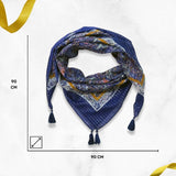 Women's Attractive Hand Tassels with Lurex Printed Scarf (H-90 x W-90 Cms) | Book Bargain Buy