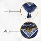 Women's Attractive Hand Tassels with Lurex Printed Scarf (H-90 x W-90 Cms) | Book Bargain Buy