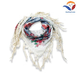 Women's Attractive Hand Knotted with Border Printed Scarf (H-90 x W-90 Cms) | Book Bargain Buy