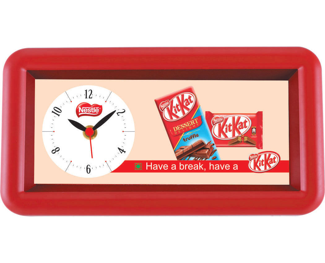 Wall Cum Table Clock - Red Finish | Book Bargain Buy