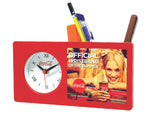 Table Clock - Red Finish Table Clock  | Book Bargain Buy