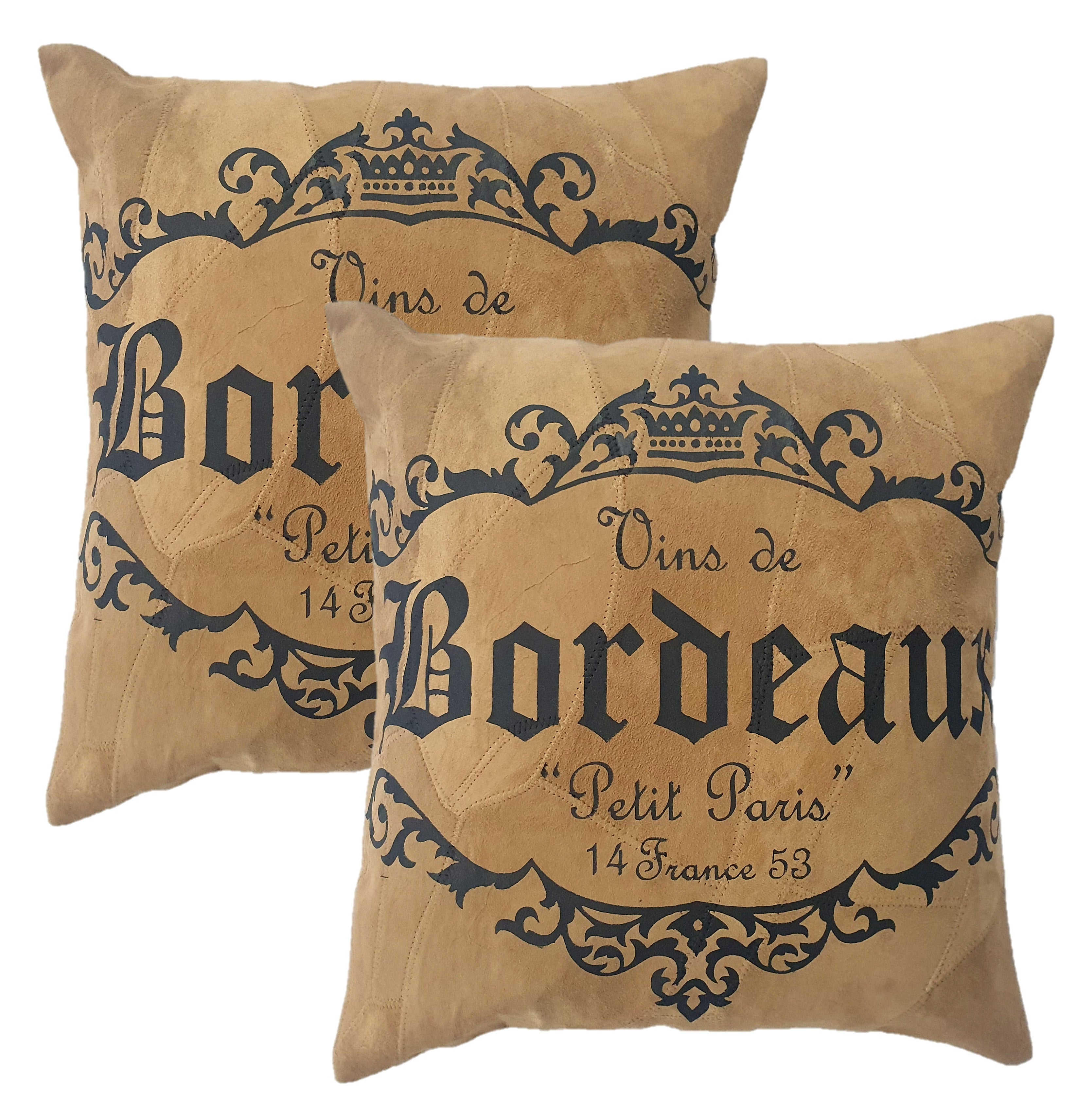 Bordeaux Square Cushion Covers without Filling - 16x16 Inch (Set of 2) | Book Bargain Buy