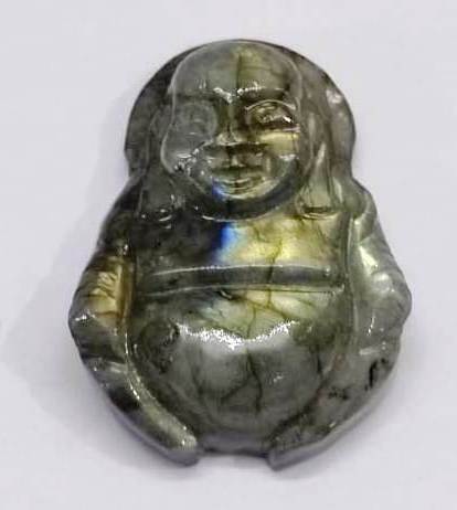 Labradorite Laughing Buddha Carving Semi Precious Gemstone (1 Piece) | Book Bargain Buy
