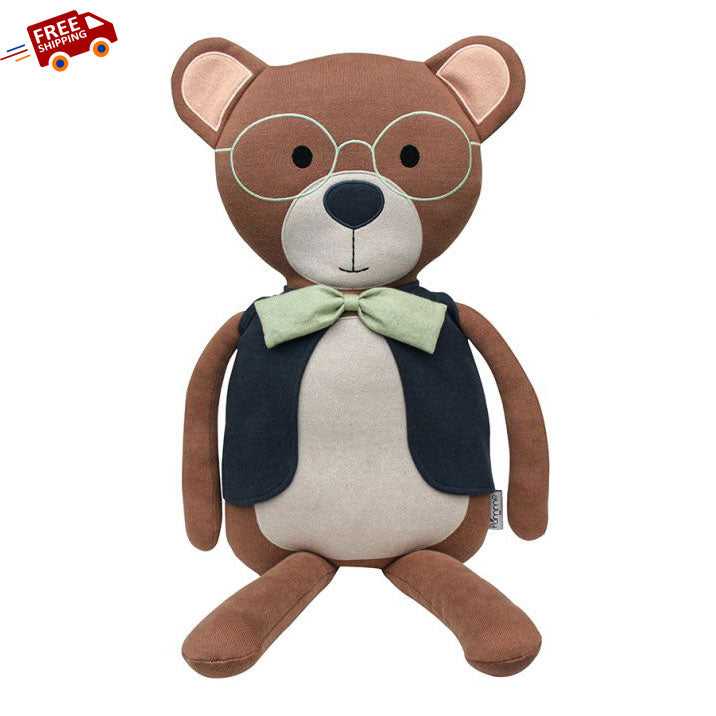 Bear Cotton Knitted Soft Toy in Brown Sugar Color