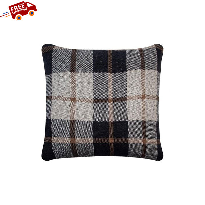 Plaid Beige Knitted Cushion Cover | Book Bargain Buy