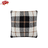 Plaid Beige Cotton Knitted Cushion Cover | Book Bargain Buy