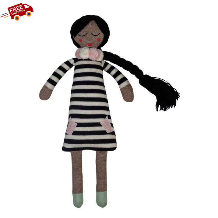 Black and White Strips Cotton Knitted Doll/Soft Toy for Babies & Kids | Book Bargain Buy