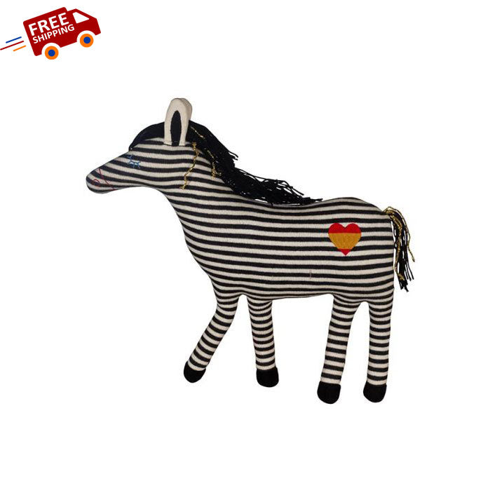 Horse Black & White Strips Cotton Knitted Soft Toy for Babies & Kids | Book Bargain Buy