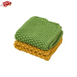 Knitted Pot Holder for Kitchen/Dining Table Set of 2 Colors (Chilli Green, Yellow) | Book Bargain Buy