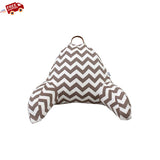Ivory and Stone Zig Zag Cotton Knitted Backrest Reading Pillow with Arms