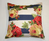 Stripe Floral Printed Cushion Cover (16