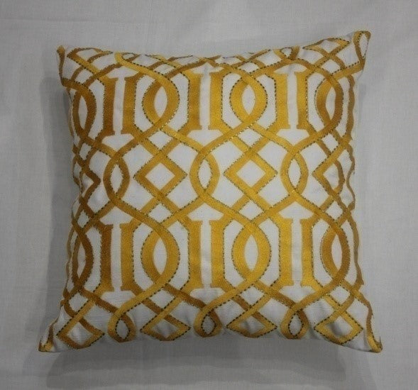 Grid Embroidered Cushion Cover (16" x 16") | Book Bargain Buy