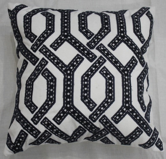 Velvet Appliqué Embroidered Cushion Cover (16" x 16") | Book Bargain Buy