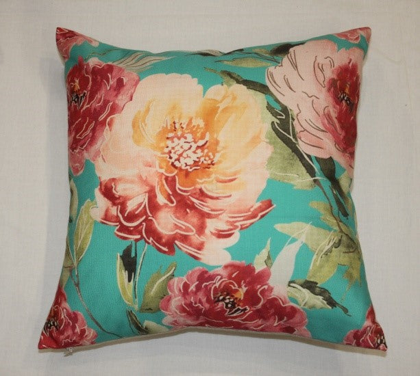 Cabbage Rose Printed Cushion Cover (16" x 16") | Book Bargain Buy