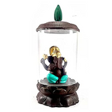 Glass Cover Ganesha Backflow Incense Burner Golden Creative Ganesha Statuer (Black & Blue) | Book Bargain Buy