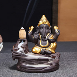 Polyresin Lord Ganesha Smoke Fountain (Black & Gold) | Book Bargain Buy