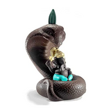 Ganesha Backflow Incense Burner Snake Shape Golden Incense Holder (Black & Blue) | Book Bargain Buy