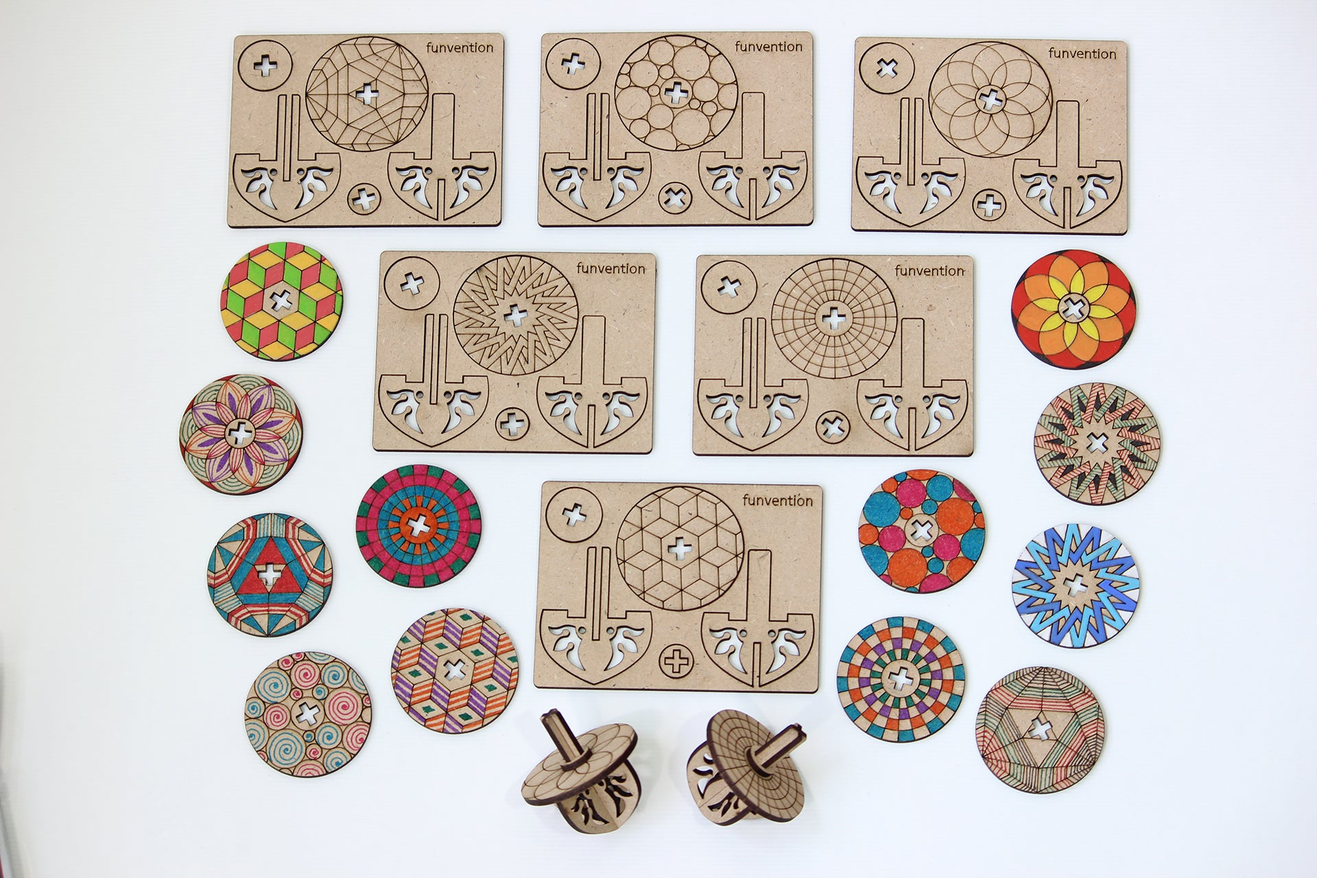 Spinning Tops (Geometric) - Set of 12 | Book Bargain Buy