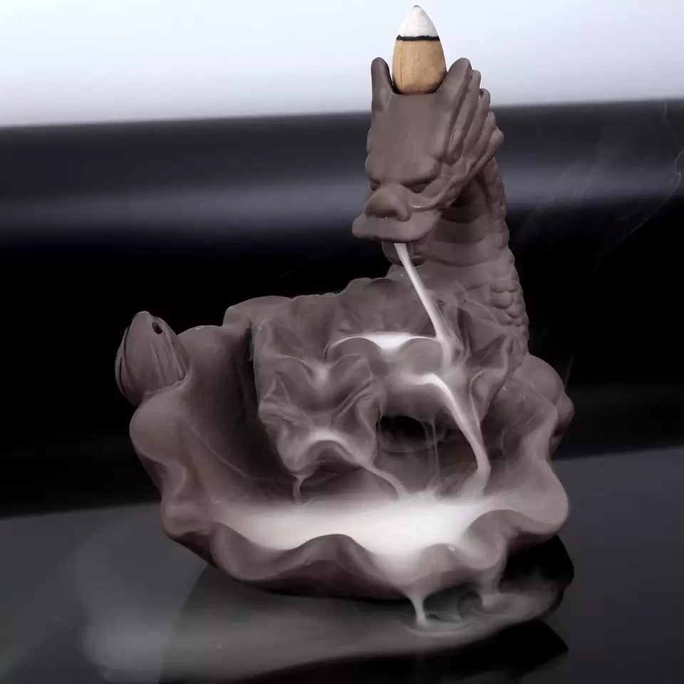 Dragon Smoke Backflow Cone Incense Holder Decorative Polyresin Incense Holder | Book Bargain Buy
