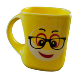 Smiley Face Design Printed Colorful Coffee & Tea Ceramic Coffee Mug - 350 ml (Smiley with Glasses) | Book Bargain Buy