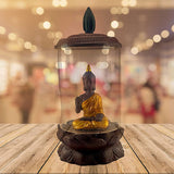Glass Cover Buddha Backflow Incense Burner Golden Creative Ganesha Statue | Book Bargain Buy