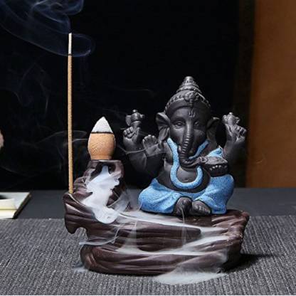 Polyresin Lord Ganesha Smoke Fountain (Black & Blue) | Book Bargain Buy