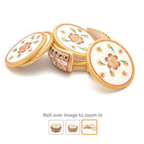 Marble Handicraft Decorative Round Table Tea Coaster Set (4x4x3 Inch, Multicolour) | Book Bargain Buy