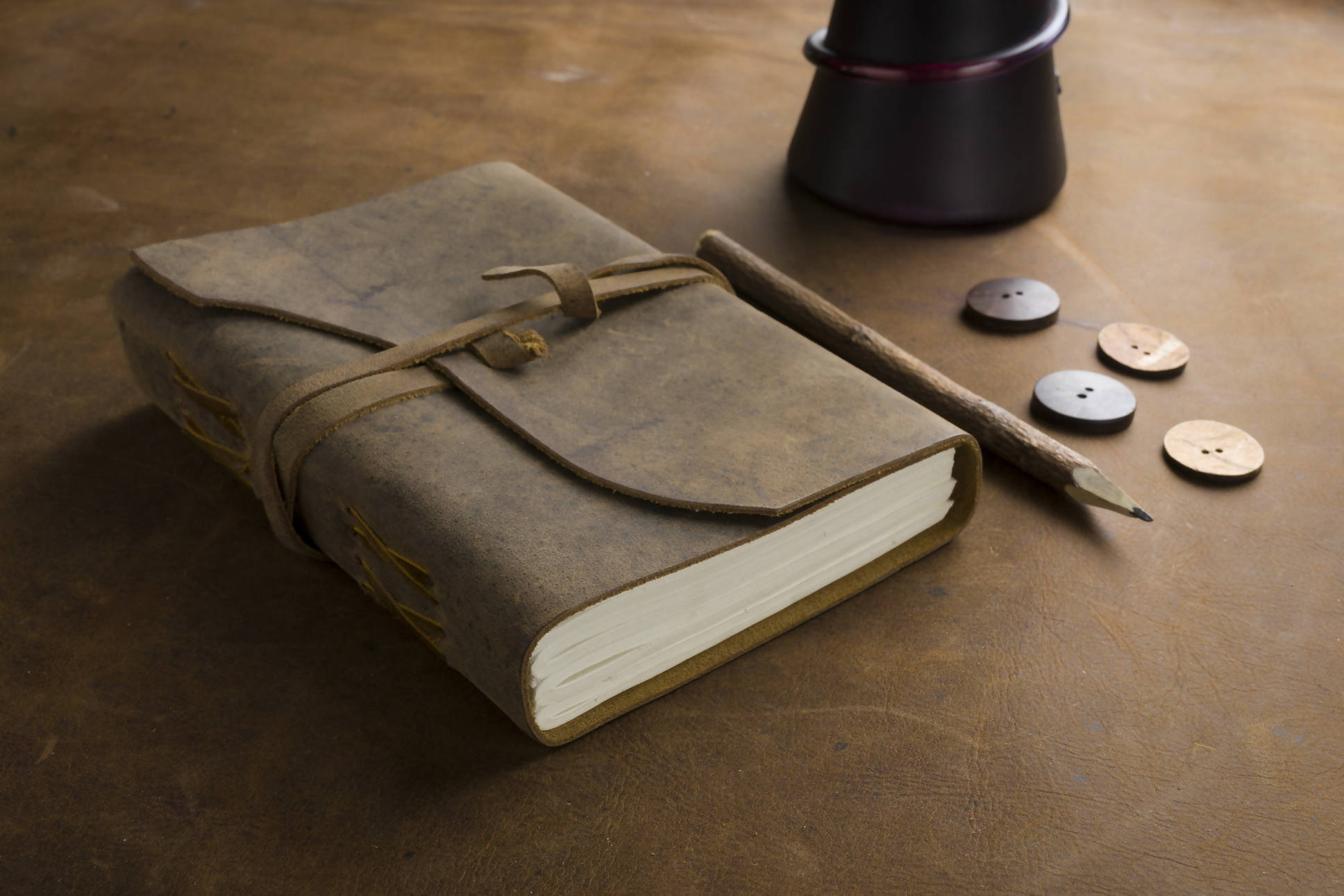 Genuine Leather Journal with Handmade Paper | Book Bargain Buy