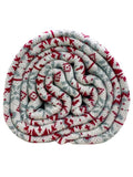 Red & Ivory Christmas Snow Flag Cotton Knitted Throw (130 x180 cm) | Book Bargain Buy