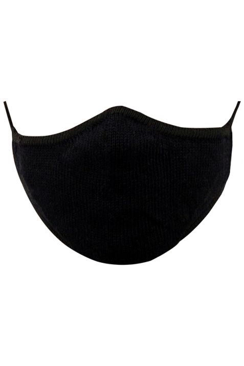 Knitted Mask Stylish Unisex Reusable, Washable and Reversible Pack of 2 Color (Dark Navy, Black) | Book Bargain Buy