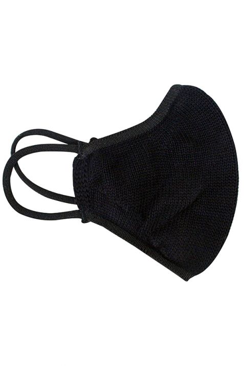 Knitted Mask Stylish Unisex Reusable, Washable and Reversible Pack of 2 Color (Dark Navy, Black)