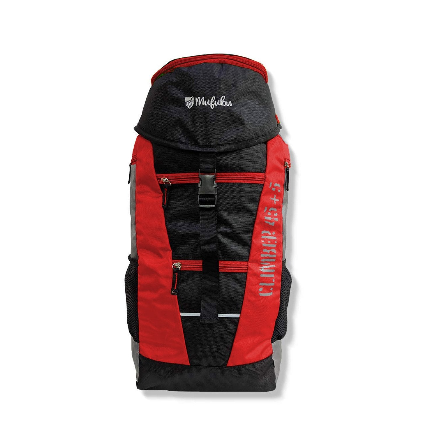 Climber 45 + 5 LTR Rucksack with Rain Cover (Black/Red)