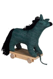 Cotton Knitted Unicorn Soft Toy On Wooden Pulling Cart for Babies & Kids | Book Bargain Buy