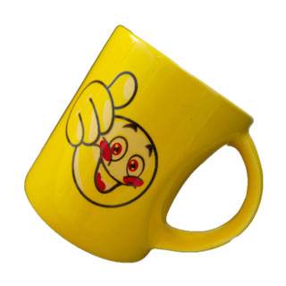 Smiley Face Design Printed Colorful Coffee & Tea Ceramic Coffee Mug - 350 ml (Thumbs Up) | Book Bargain Buy