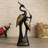 Black Loving Swan Couple Handcrafted Decorative Showpiece