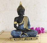 Polyresin Black & Blue Meditating Buddha Decorative Showpiece | Book Bargain Buy